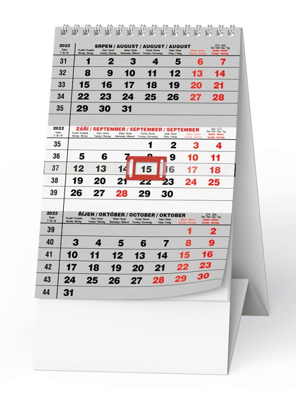 Mini tříměsíční 2022 stolní kalendář